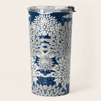 Leaves and Blooms, Blue and Gray Travel Mug Gallery Image 2