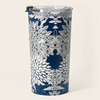 Leaves and Blooms, Blue and Gray Travel Mug Gallery Image 3