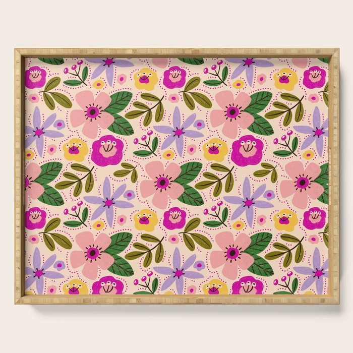 Spring / Summer Modern Floral  Serving Tray Gallery Image 1