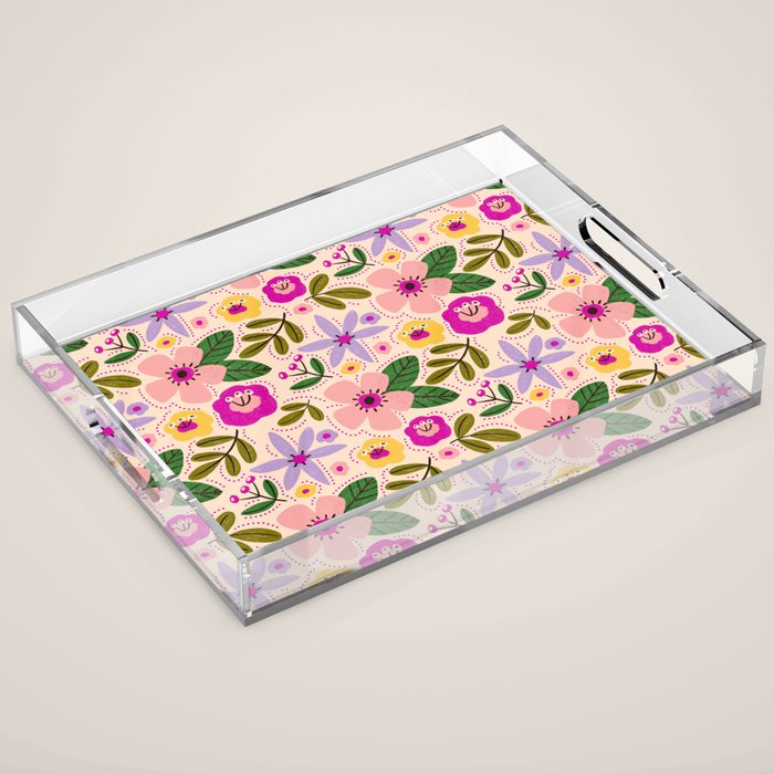 Spring / Summer Modern Floral  Acrylic Tray Gallery Image 1