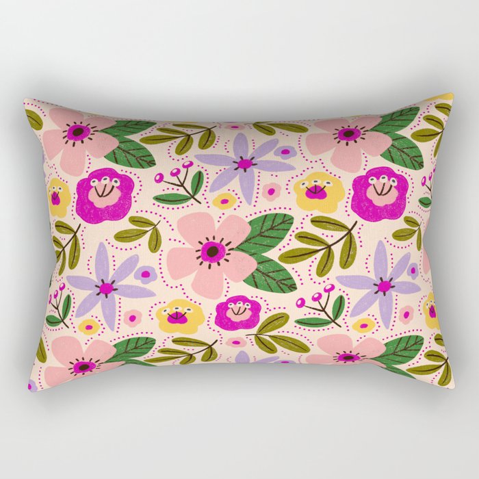 Spring / Summer Modern Floral  Rectangular Pillow Gallery Image 1
