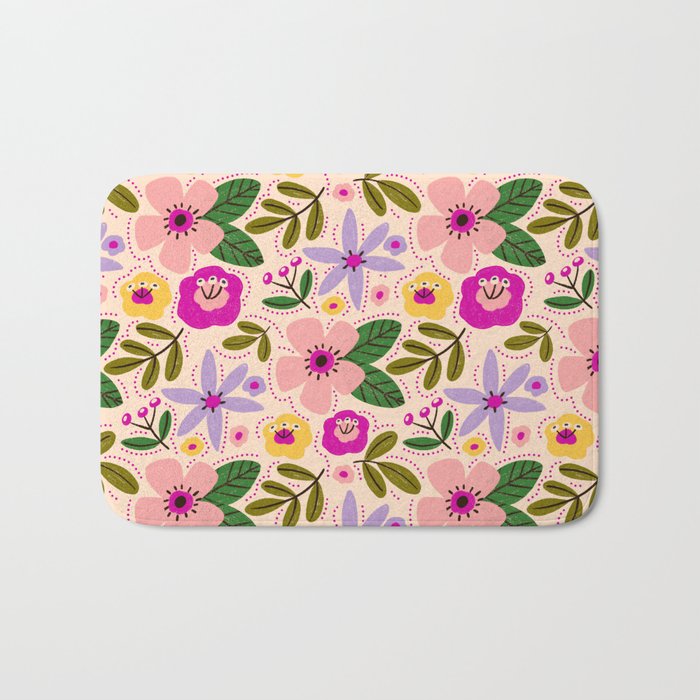 Spring / Summer Modern Floral  Bath Mat Gallery Image 1
