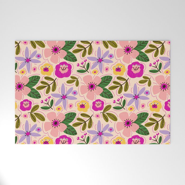 Spring / Summer Modern Floral  Welcome Mat Gallery Image 1