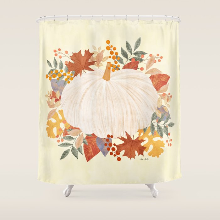 Pumpkin and garland Shower Curtain Gallery Image 1