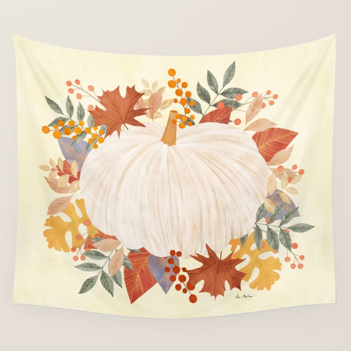 Pumpkin and garland Wall Tapestry Gallery Image 4