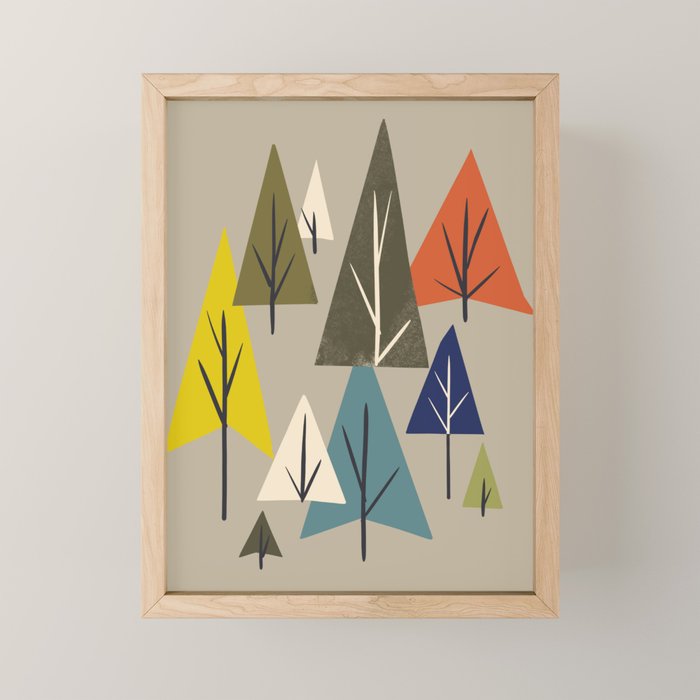 Multicolor Pines Mini Art Print Gallery Image 1