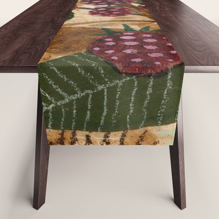 In Season in Red Raspberry and Forest Green Table Runner Gallery Image 1