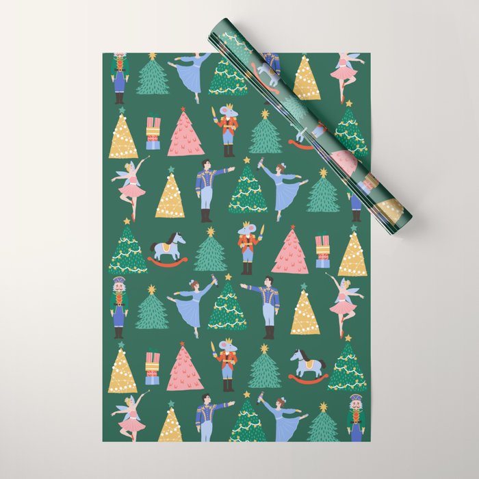 Nutcracker Pattern Wrapping Paper Gallery Image 1