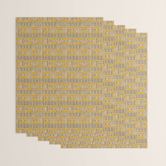 Handcut Geometry - Mustard Wrapping Paper Gallery Image 3