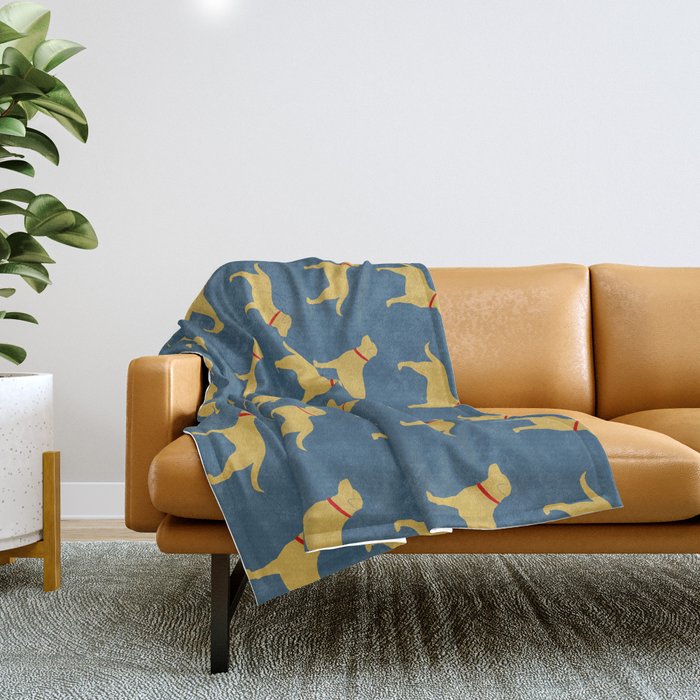 Yellow Labrador Retriever Dog Silhouette Throw Blanket Gallery Image 1