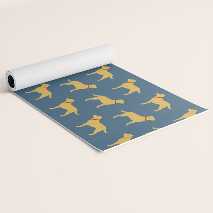 Yellow Labrador Retriever Dog Silhouette Yoga Mat Gallery Image 2