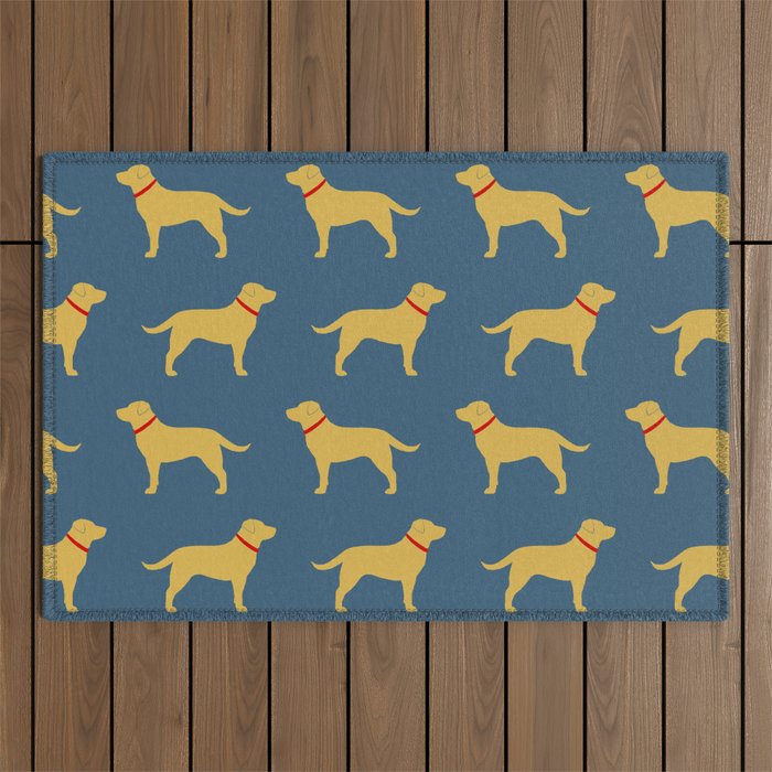 Yellow Labrador Retriever Dog Silhouette Outdoor Rug Gallery Image 1