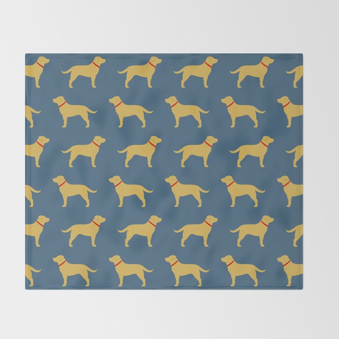 Yellow Labrador Retriever Dog Silhouette Throw Blanket Gallery Image 2