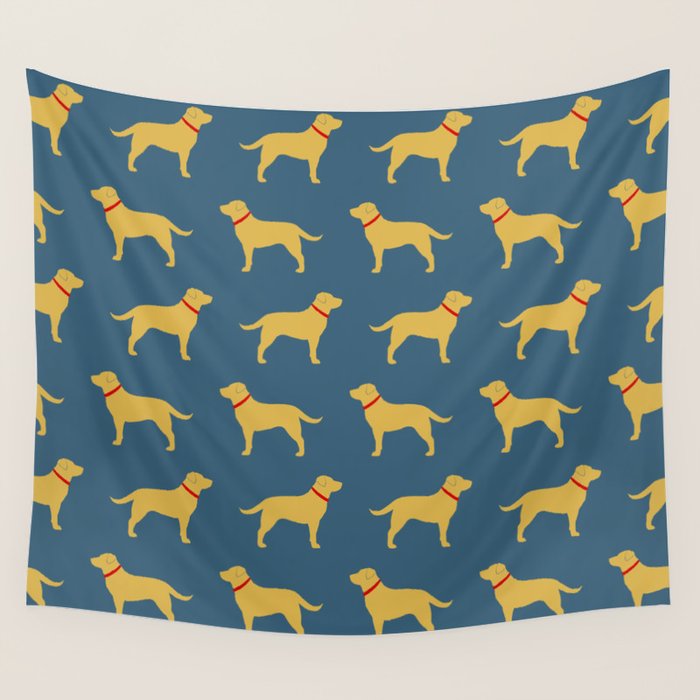 Yellow Labrador Retriever Dog Silhouette Wall Tapestry Gallery Image 4