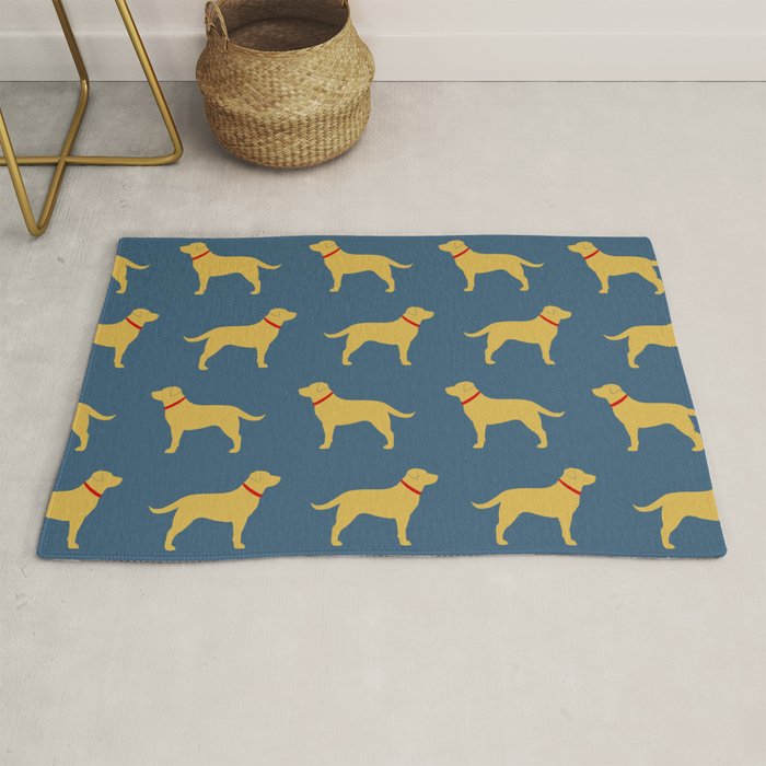 Yellow Labrador Retriever Dog Silhouette Rug Gallery Image 1