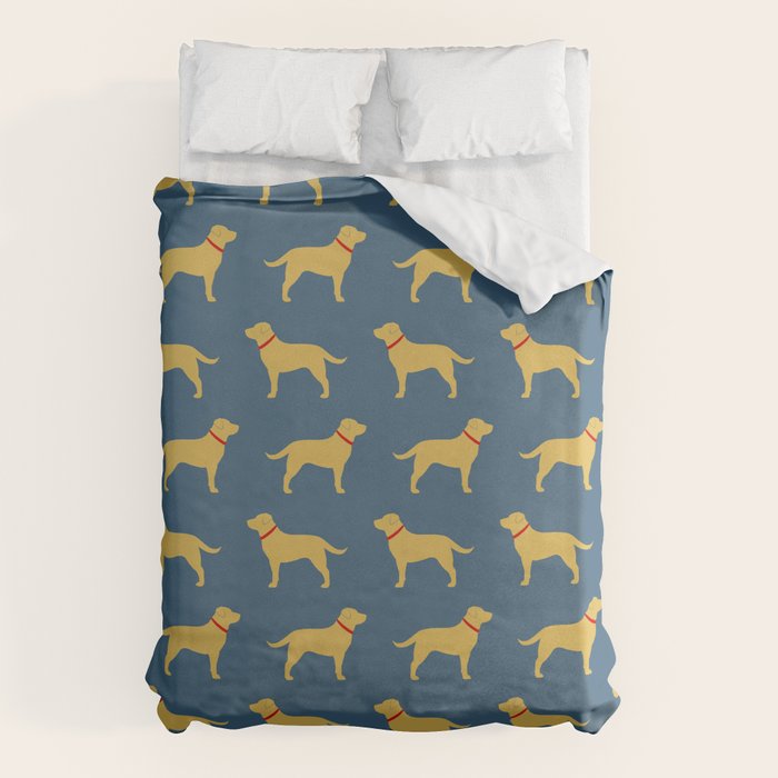 Yellow Labrador Retriever Dog Silhouette Duvet Cover Gallery Image 1