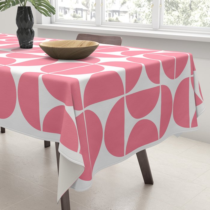 Mid Century Modern Geometric 04 Pink Tablecloth Gallery Image 3