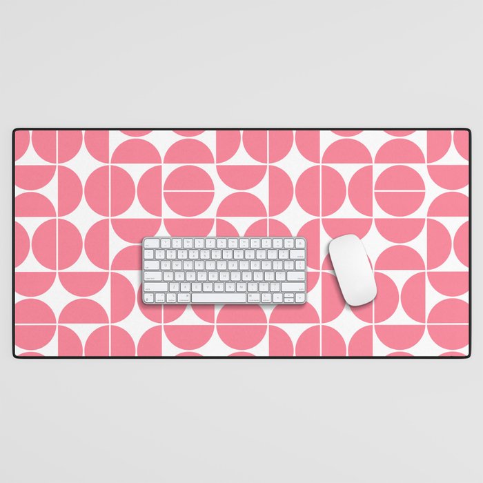 Mid Century Modern Geometric 04 Pink Desk Mat Gallery Image 1