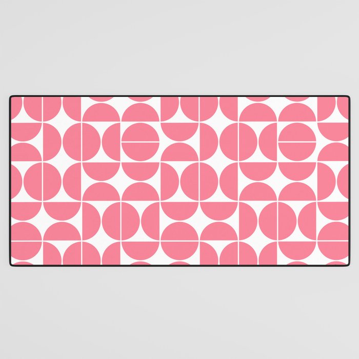 Mid Century Modern Geometric 04 Pink Desk Mat Gallery Image 3