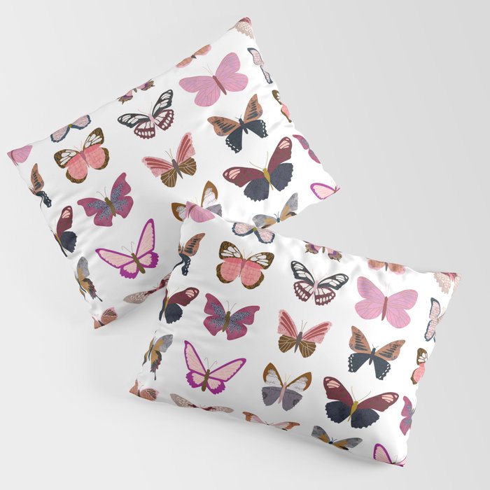 Pink Butterflies Pillow Sham Gallery Image 1