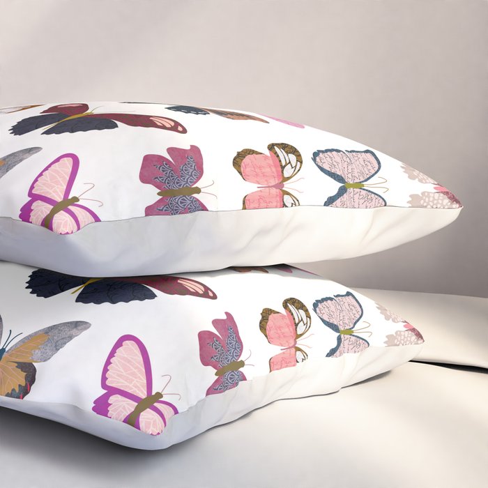 Pink Butterflies Pillow Sham Gallery Image 3