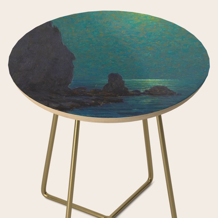 Granville Redmond Catalina Island Coast Under a Moonlit Sky Oil Painting Vintage American Art Side Table Gallery Image 2