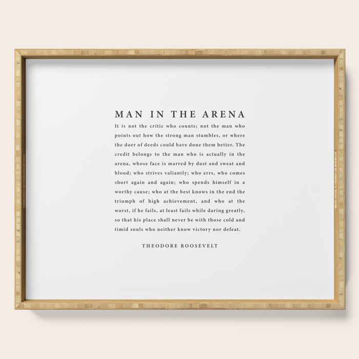 The Man In The Arena, Theodore Roosevelt Serving Tray Gallery Image 1