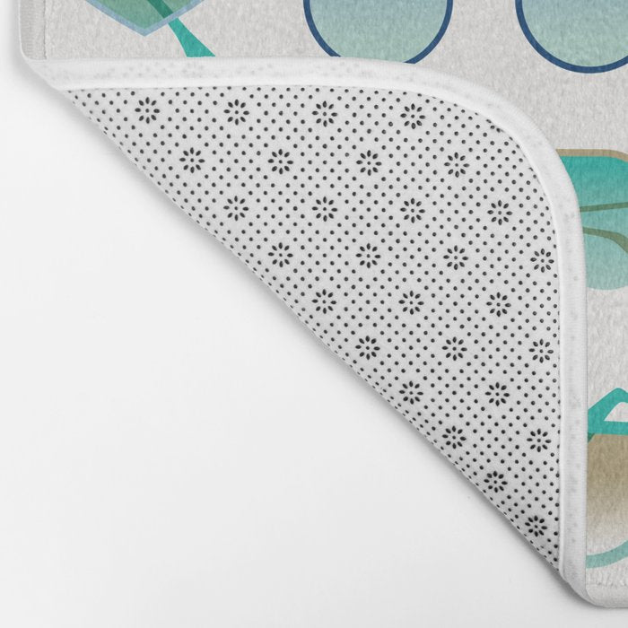 Sunglasses Collection - Turquoise & Navy Palette Bath Mat Gallery Image 2