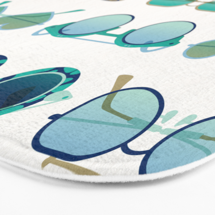 Sunglasses Collection - Turquoise & Navy Palette Bath Mat Gallery Image 3