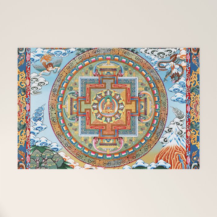 Tibetan Buddhist Vajrayana Teachings Thangka Welcome Mat Gallery Image 1