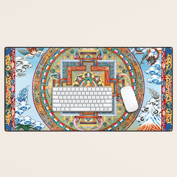 Tibetan Buddhist Vajrayana Teachings Thangka Desk Mat Gallery Image 1