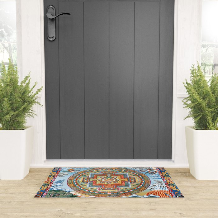 Tibetan Buddhist Vajrayana Teachings Thangka Welcome Mat Gallery Image 3