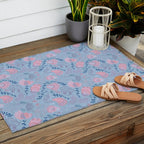 Coastal Oysters on the Beach in Sea Blue & Lavender Outdoor Rug Gallery Image 2