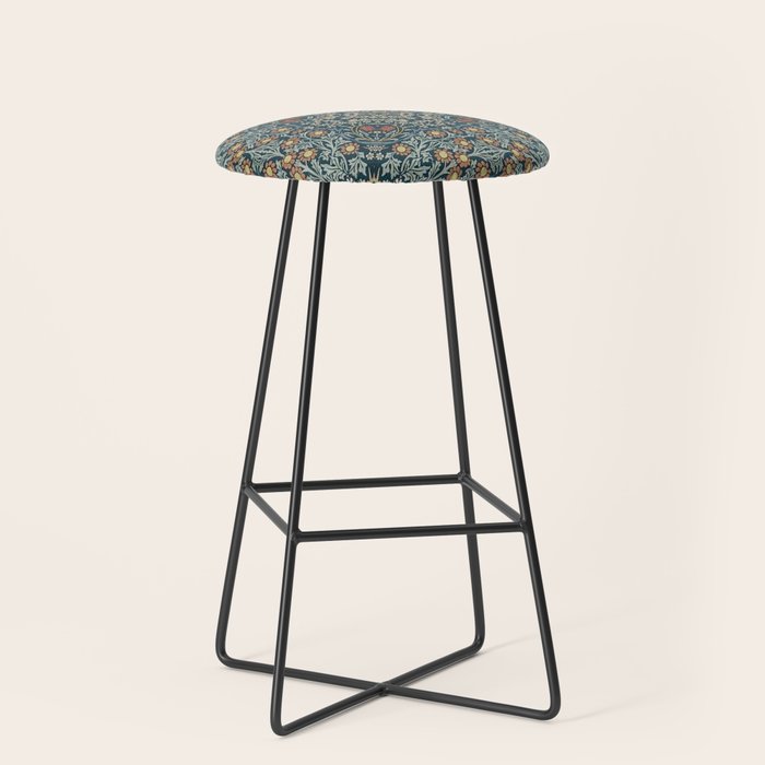 William Morris Blue Stool Gallery Image 1