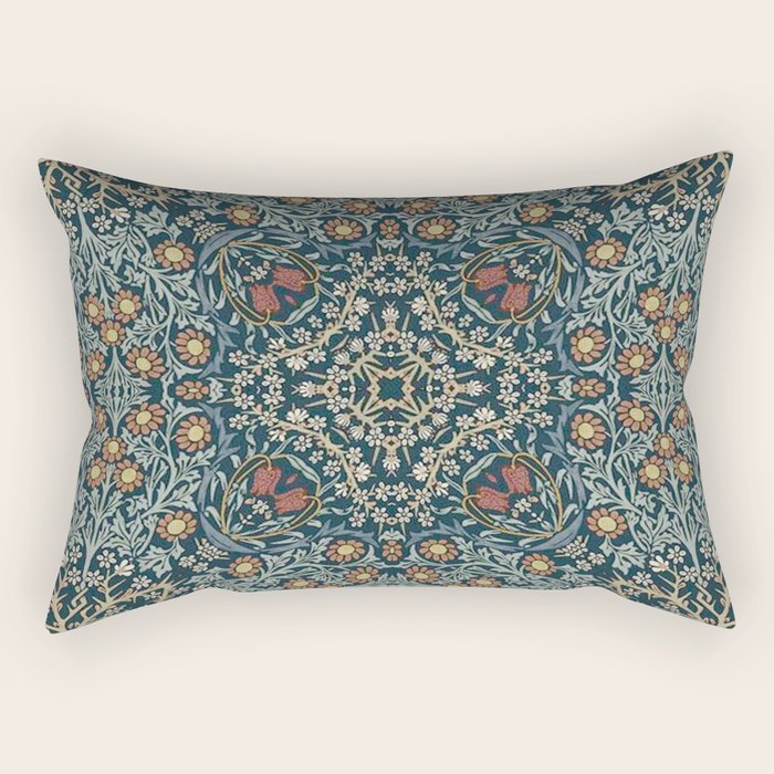 William Morris Blue Rectangular Pillow Gallery Image 2