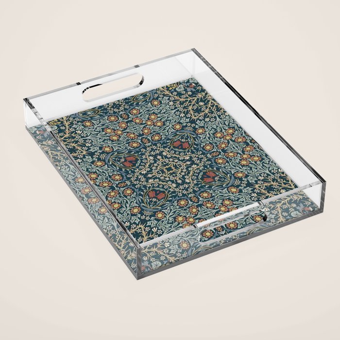 William Morris Blue Acrylic Tray Gallery Image 1