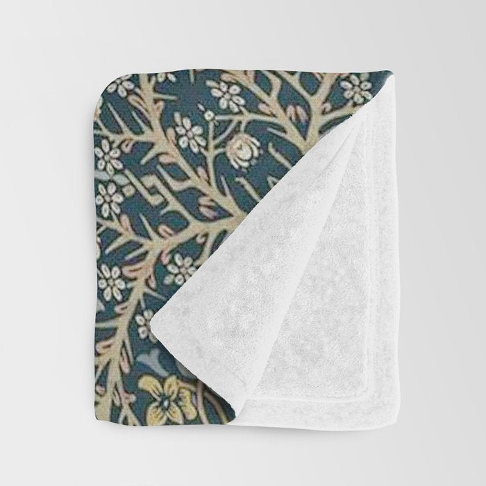 William Morris Blue Throw Blanket Gallery Image 3