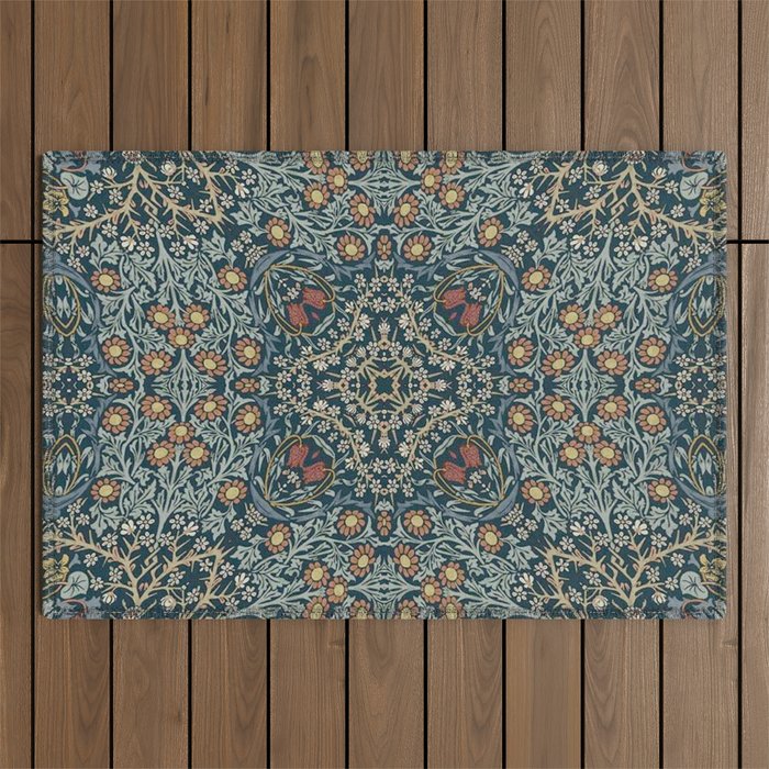William Morris Blue Outdoor Rug Gallery Image 1