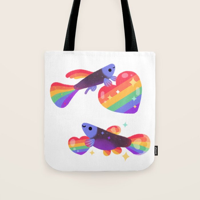 Rainbow guppy 7 Tote Bag Gallery Image 1