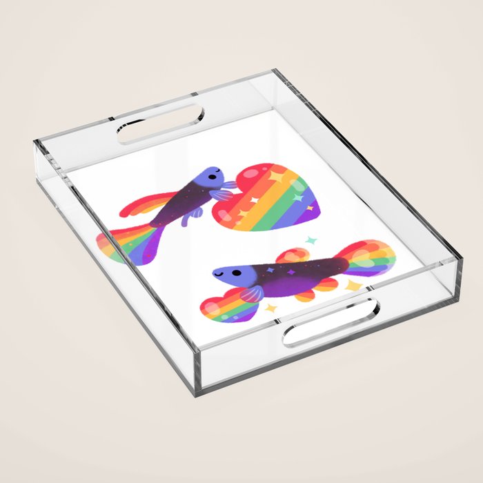 Rainbow guppy 7 Acrylic Tray Gallery Image 1