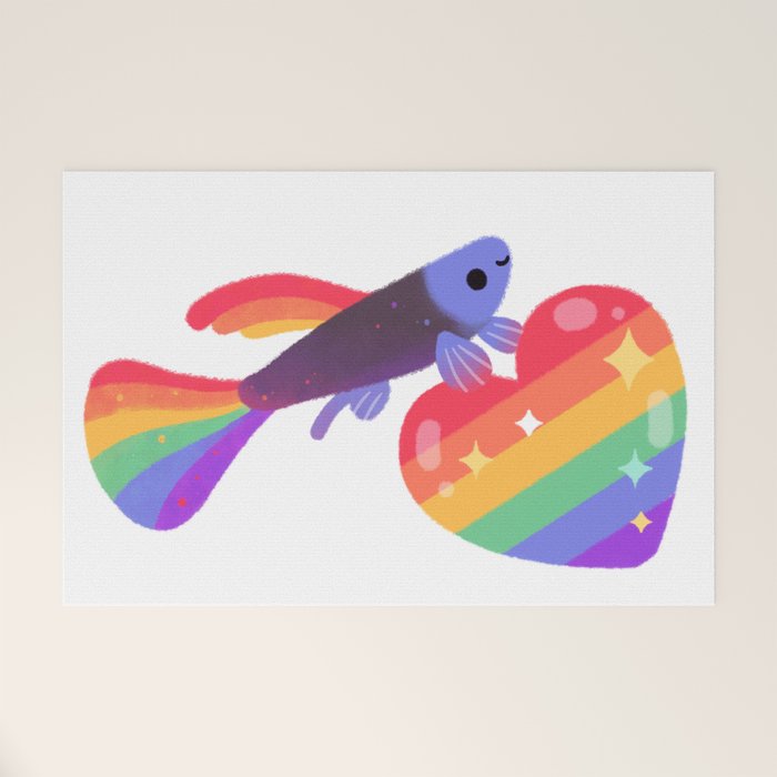 Rainbow guppy 7 Welcome Mat Gallery Image 1