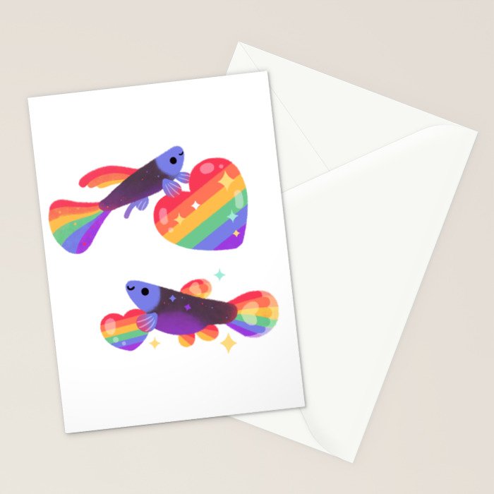 Rainbow guppy 7 Stationery Card Gallery Image 2