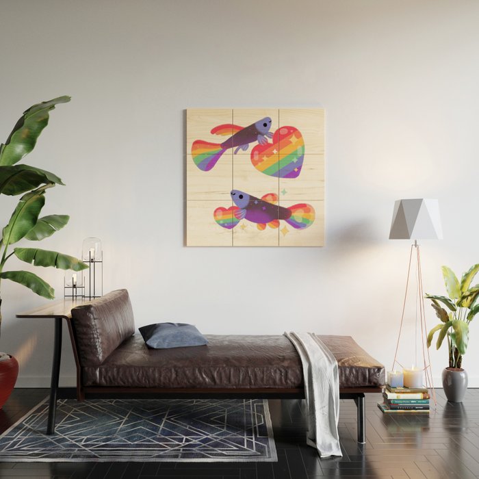 Rainbow guppy 7 Wood Wall Art Gallery Image 2