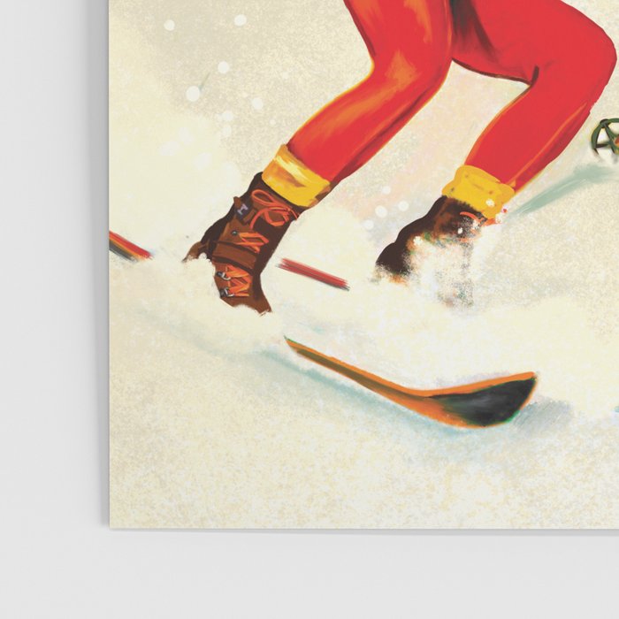 Retro Skiing Couple Poster Gallery Image 3