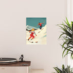 Retro Skiing Couple Poster Gallery Image 2