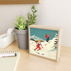 Retro Skiing Couple Mini Art Print Gallery Image 2