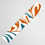 Modern Leaf Abstract Orange and Teal Table Runner Gallery Image 3