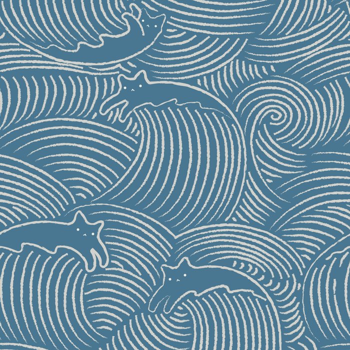 Cat Waves Pattern 2 Coffee Mug Gallery Image 2