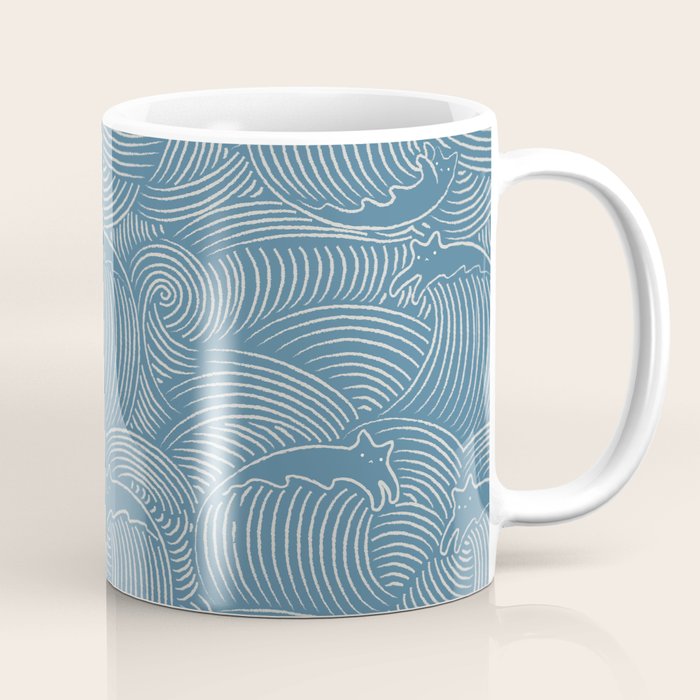 Cat Waves Pattern 2 Coffee Mug Gallery Image 1