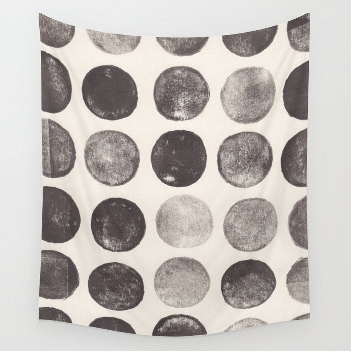 Linocut Circle Pattern Wall Tapestry Gallery Image 1